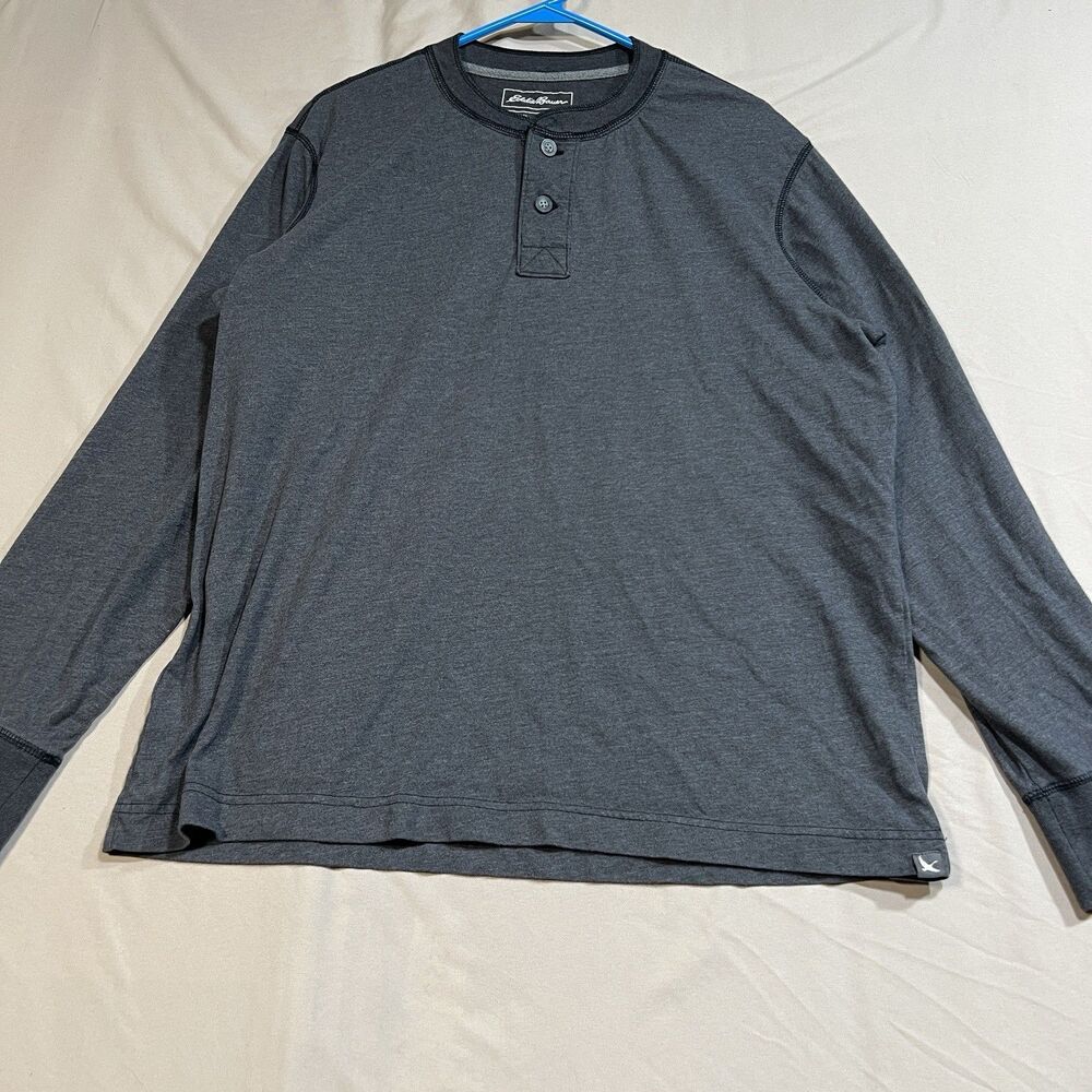 Eddie Bauer Men’s Legend Wash T-Shirt Size L Charcoal Grey Long Sleeve